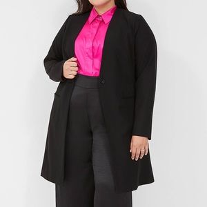 Perfect Drape Collarless Long Blazer